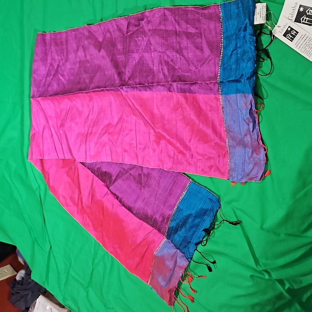 Tabitha hand died and woven Silk scarf